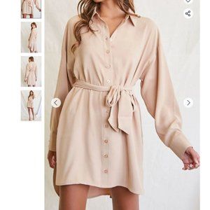 NEW Tie-Waist Shirt Dress